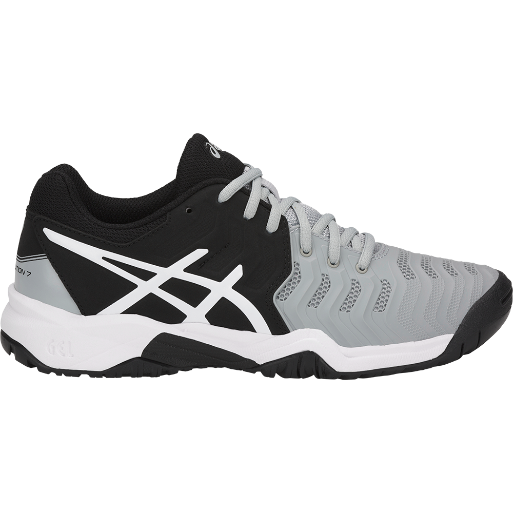 asics gel resolution 7 grey/black/white men's shoes