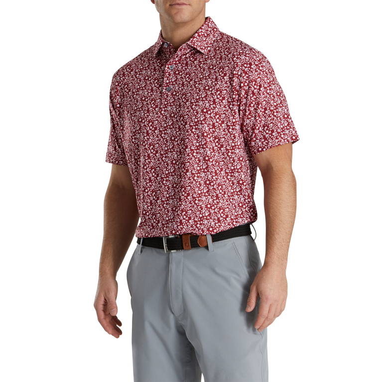 Lisle floral print self new arrivals collar