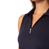 Alternate View 1 of Stretch Quarter Zip Sleeveless Polo Shirt