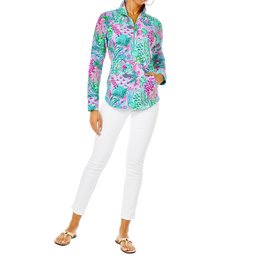 Banana Split Skipper Round Hem Quarter Zip Popover