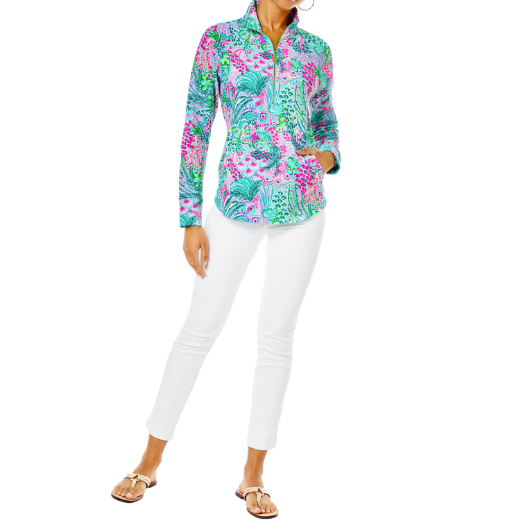 Banana Split Skipper Round Hem Quarter Zip Popover