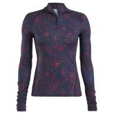 Alternate View 4 of Floral Rose Print Long Sleeve Quarter Zip Pull Over