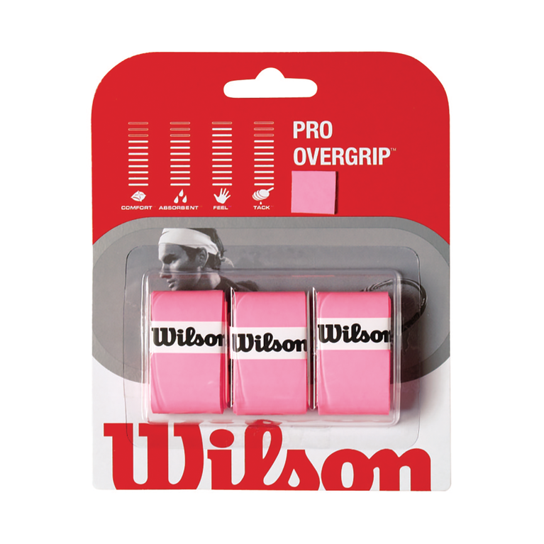 WILSON Pro Overgrip Perforated 3 Pack - White, Green, Pink - Tennis -  Badminton - Squash