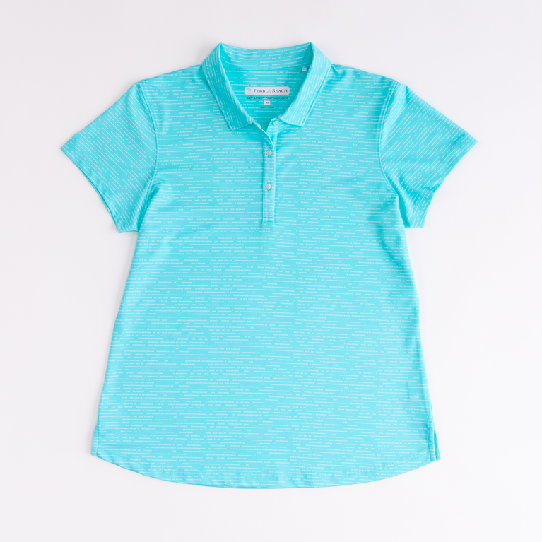 Striated Short Sleeve Polo Shirt