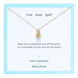 Golf Goddess Gold Golf Ball Charm Necklace