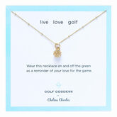 Golf Goddess Gold Golf Ball Charm Necklace