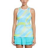 Wave Print Mesh Back Tank Top
