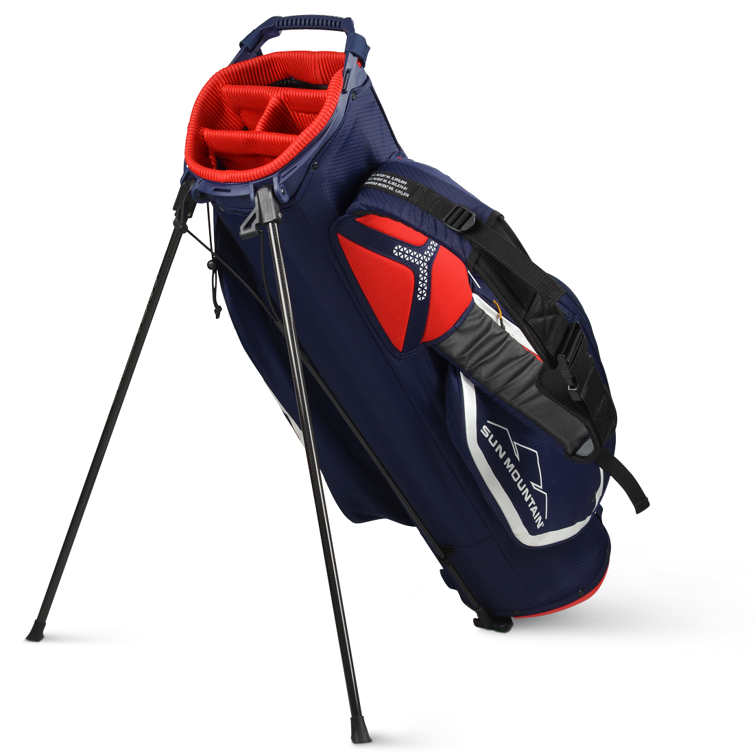 Sun Mountain 3.5 LS Stand Carry Golf Bag Red, Black White 4-Way Divider X Strap