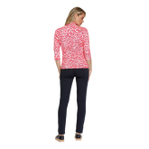 Alternate View 6 of Dashing Diva Collection: Dolores Short Sleeve V-Mock Quarter Zip Top