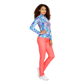 Alternate View 1 of Fun in the Sun Collection: Emersyn Mykonos Fronds Quarter Zip Pull Over