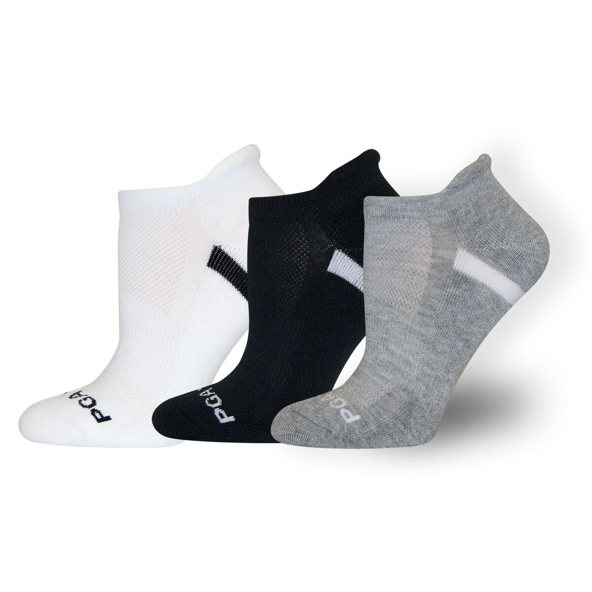 PGA TOUR Women's Pro Series No Show 3Pack Socks White/Black/Grey