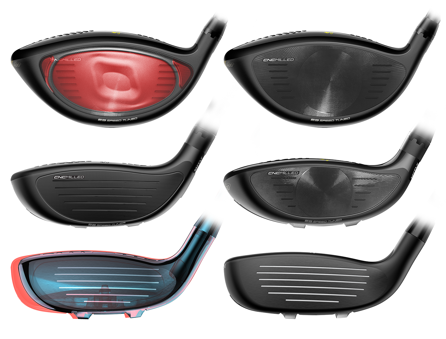 cobra king f9 clubs faces side by side