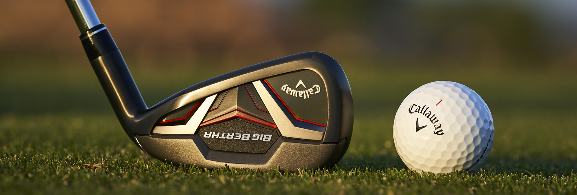 Callaway Big Bertha Irons on course with Callaway chrome soft golf ball