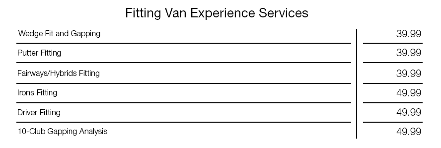 Fitting Van Experience Pricing