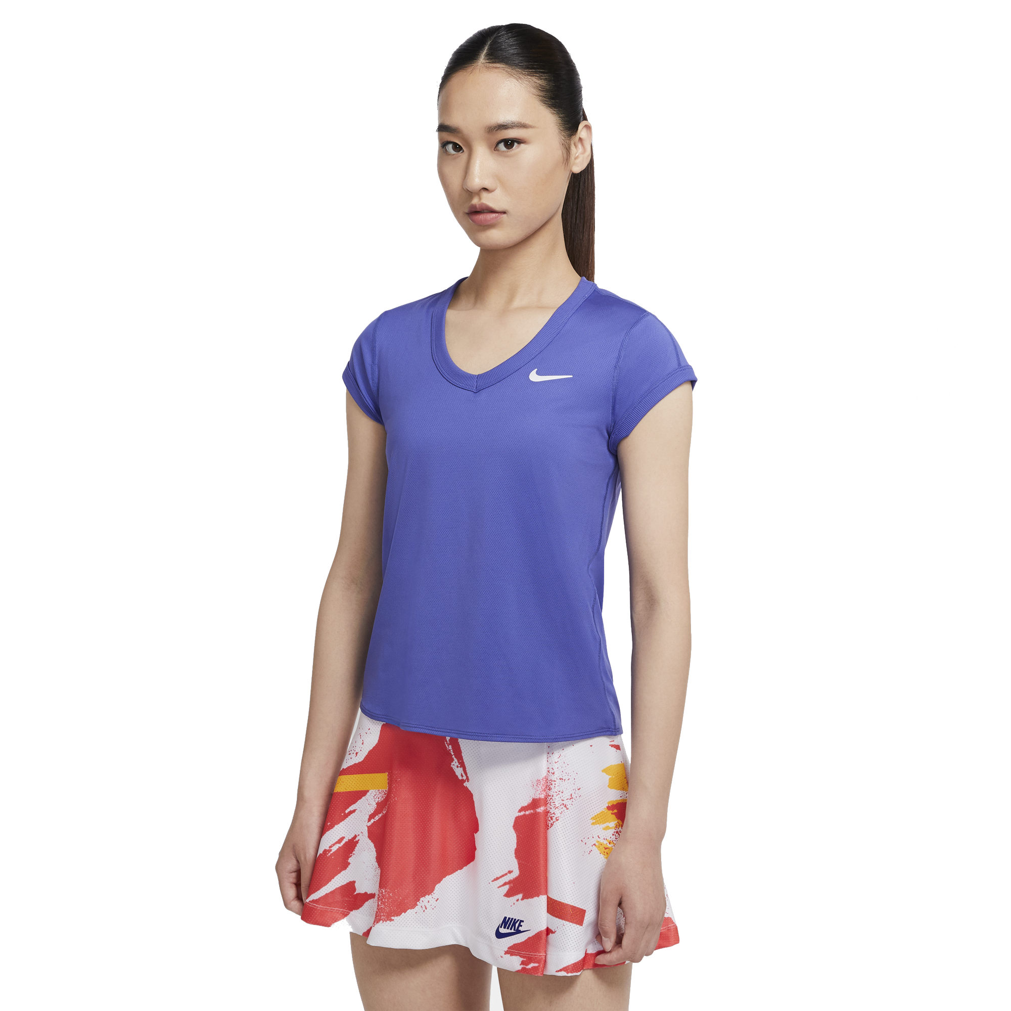 nike women's court dry short sleeve tennis top