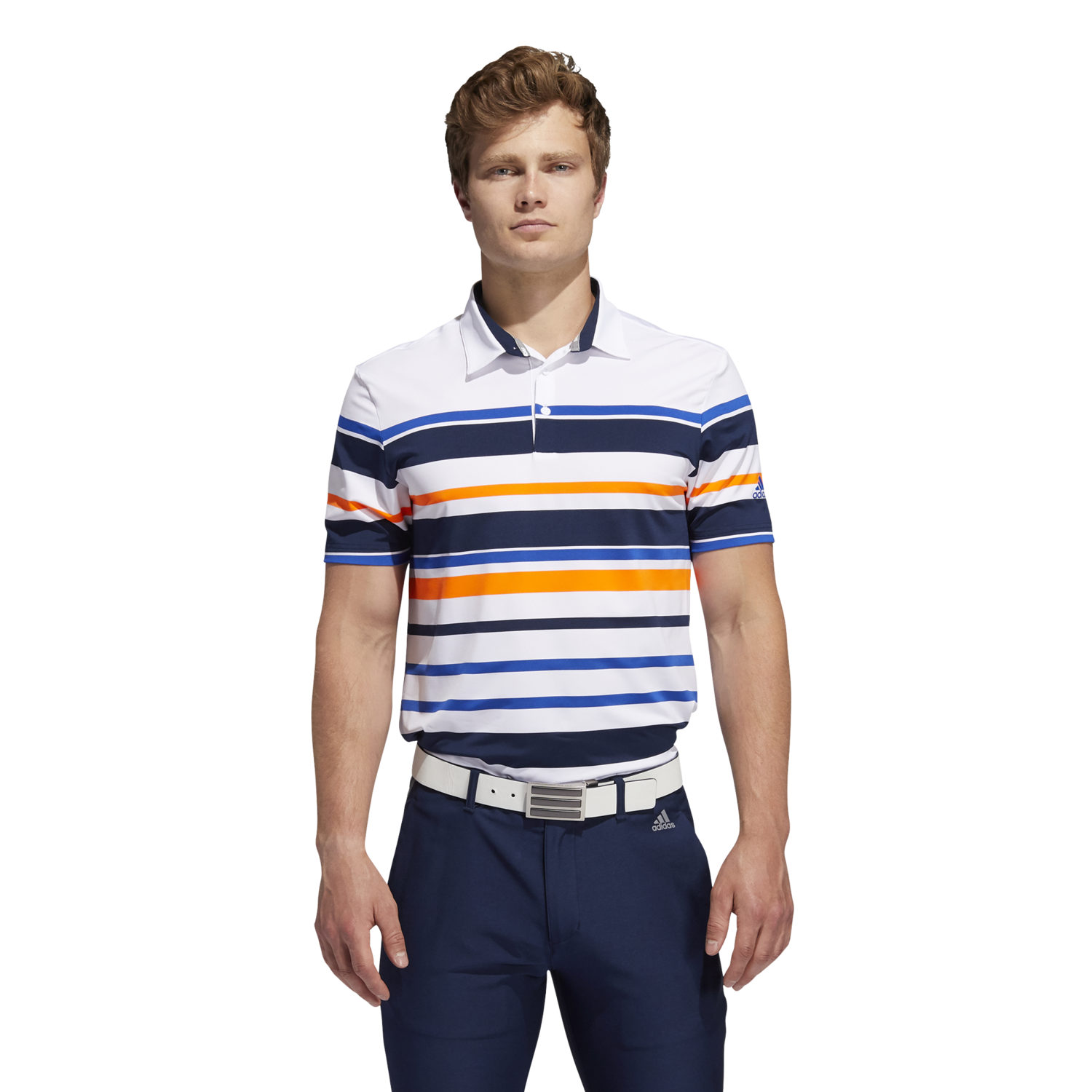 adidas striped polo