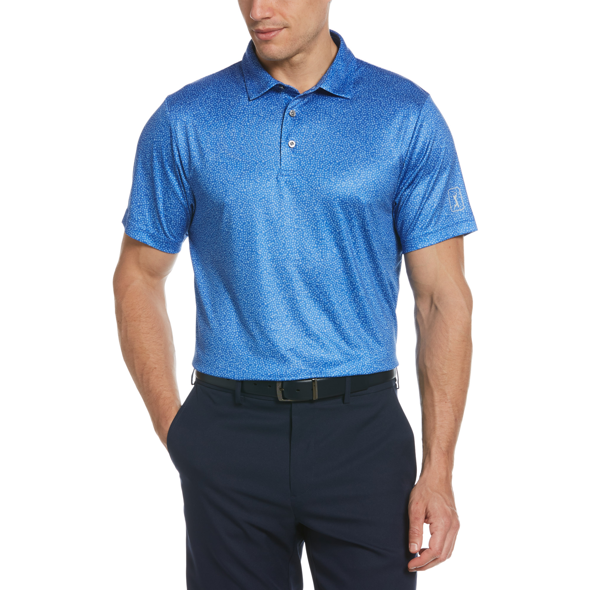 PGA TOUR Allover Textured Print Short Sleeve Golf Polo Shirt | PGA 