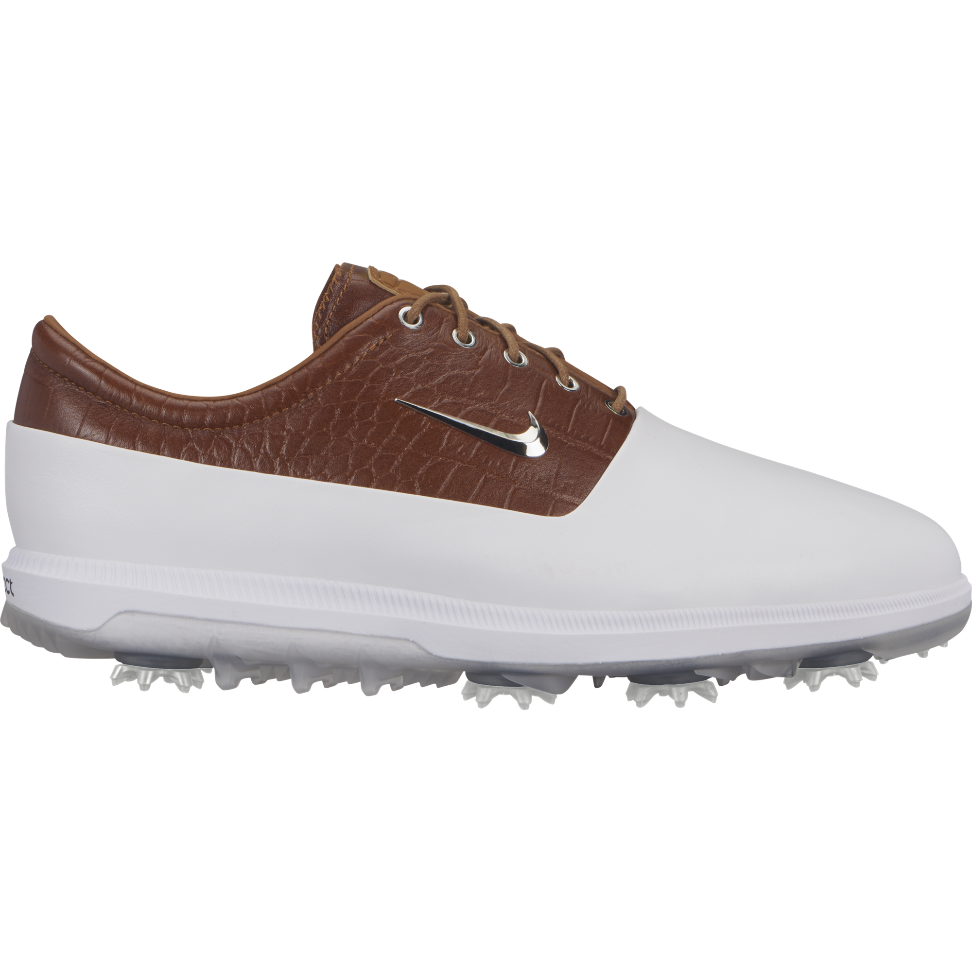 nike golf shoes brown and white