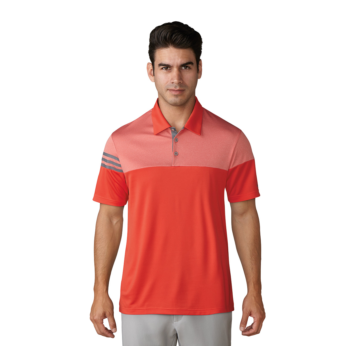 adidas 3 stripes heather block polo