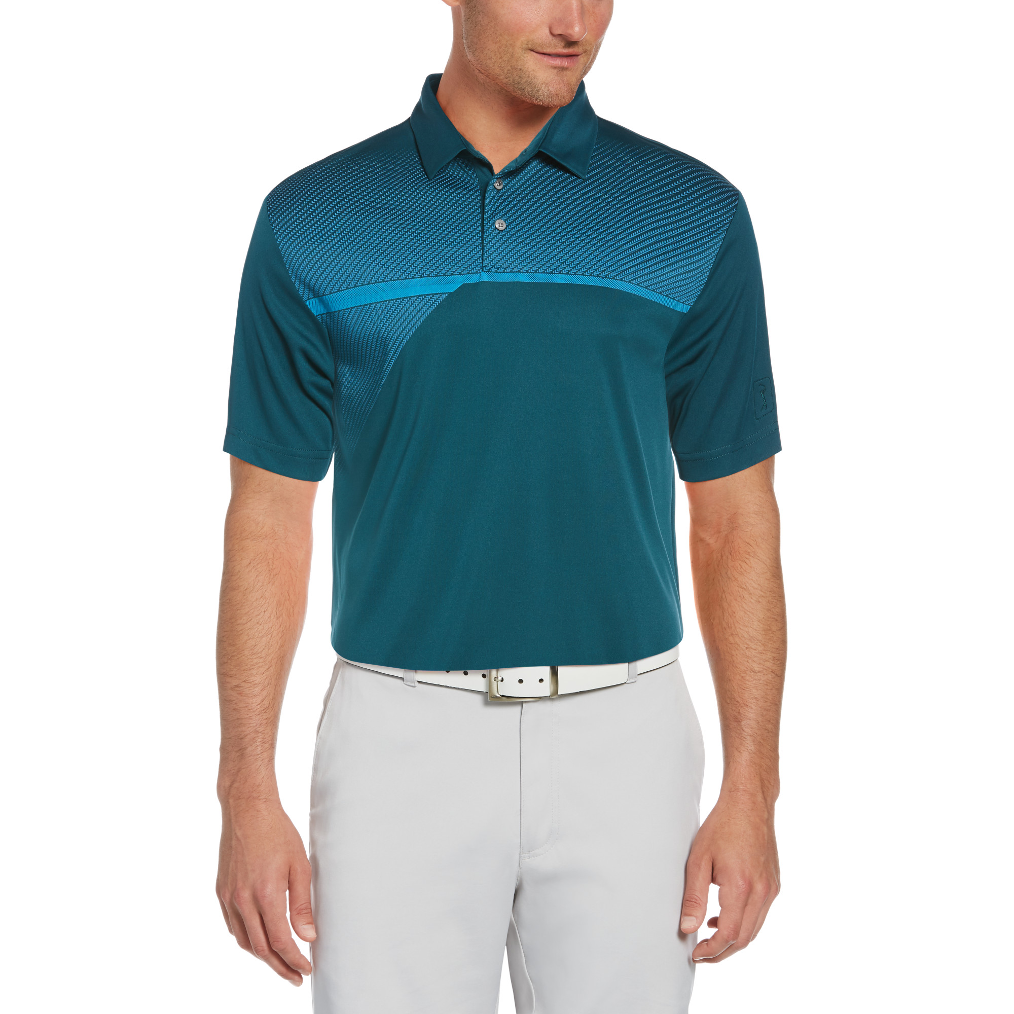 PGA TOUR Front Panel Tech Short Sleeve Golf Polo Shirt | PGA TOUR 