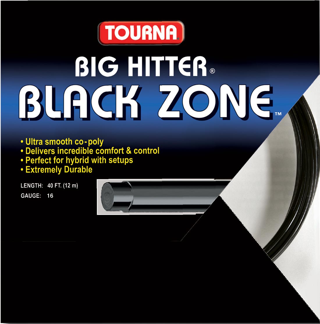 Tourna Black Zone Polyester Tennis String 