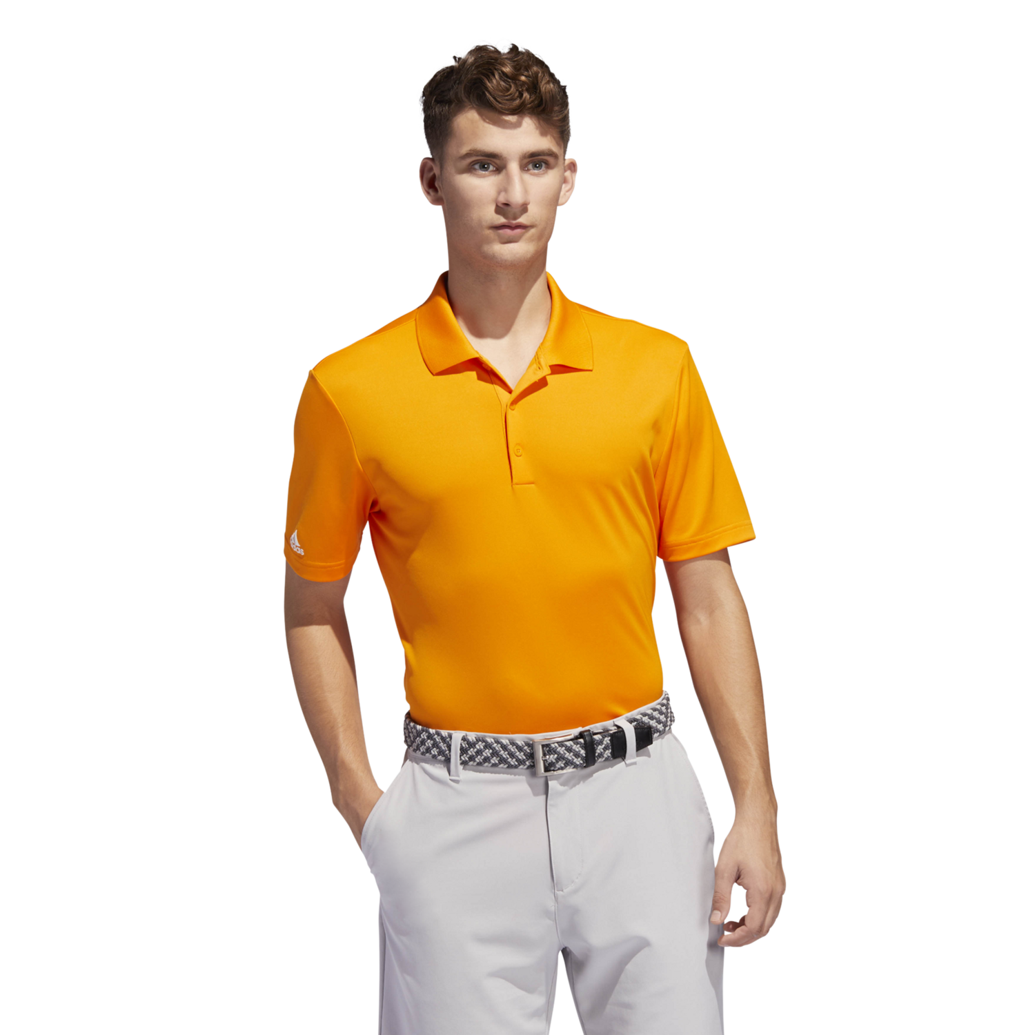 yellow adidas golf shirt