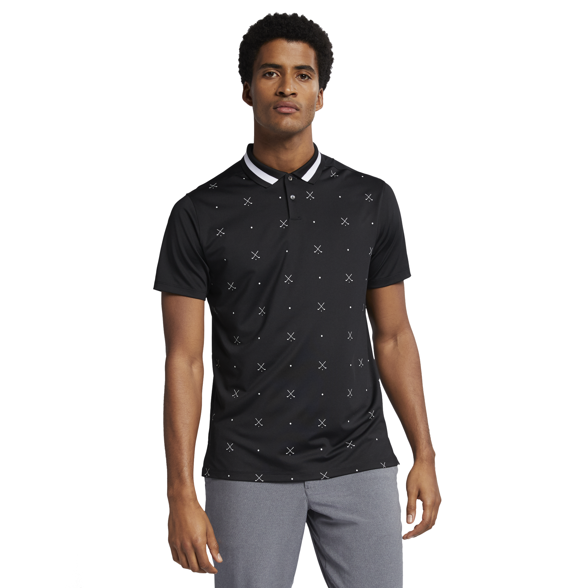 vapor print tipped collar polo