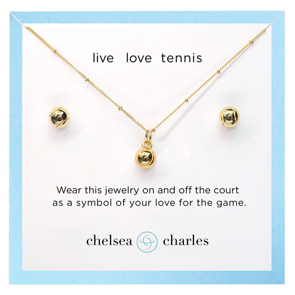 Gold tennis outlet charm