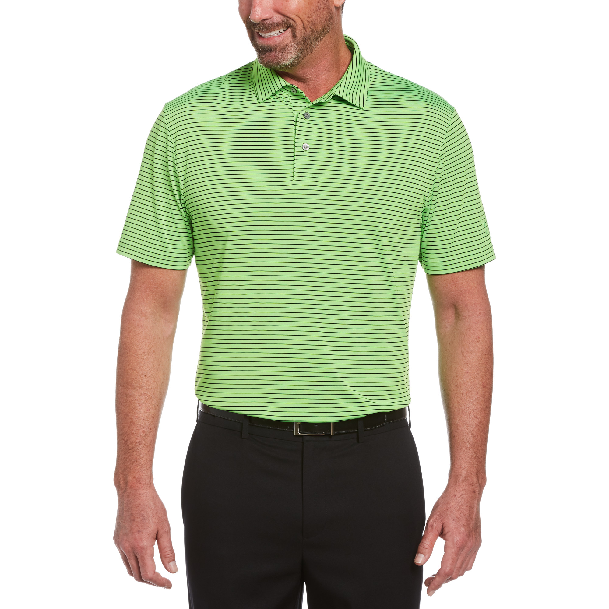 PGA TOUR Mens Short Sleeve Feeder Stripe Polo Shirt 