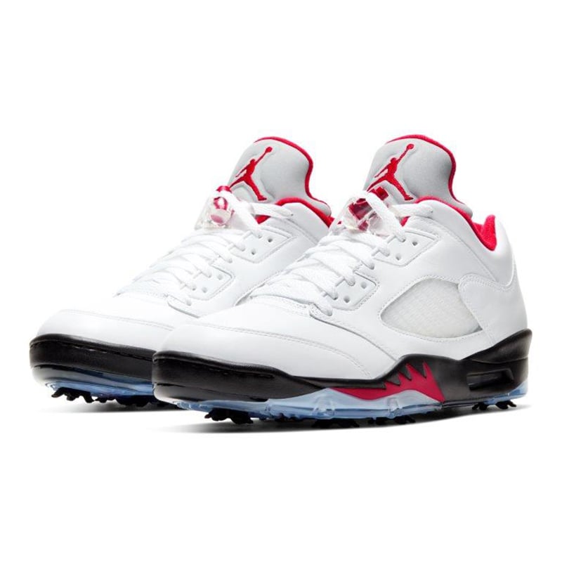 Jordan 5 Low Golf Shoe - White/Red 
