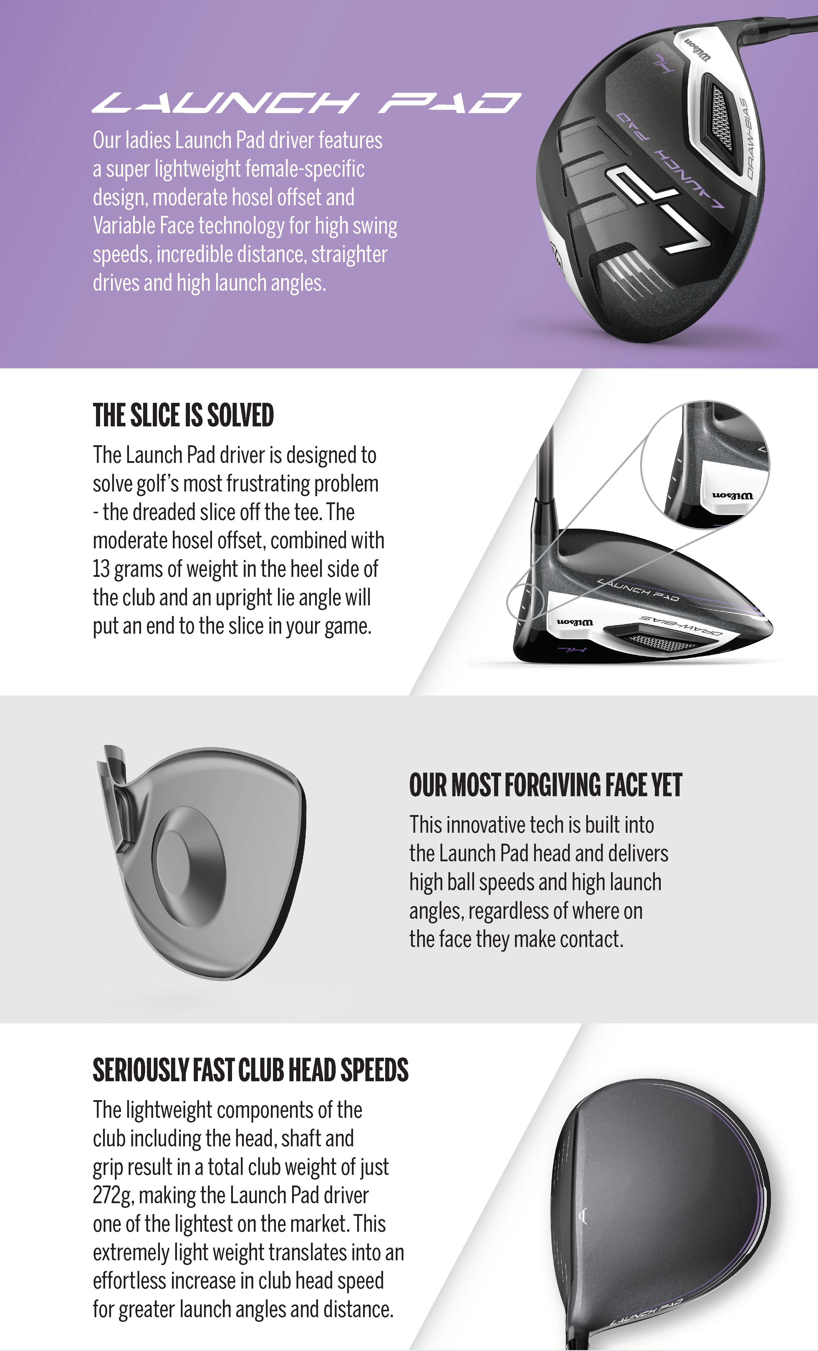 Wilson Launch Pad Women's Driver Tech Image