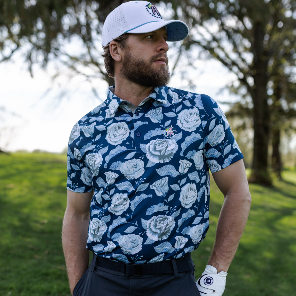Mens floral golf discount shirts