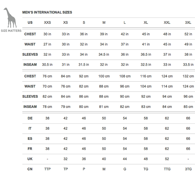 puma clothing size chart uk