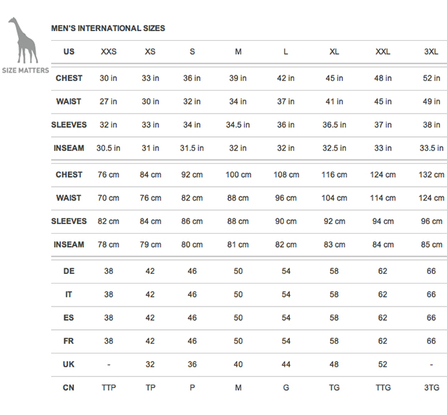 puma clothing size guide