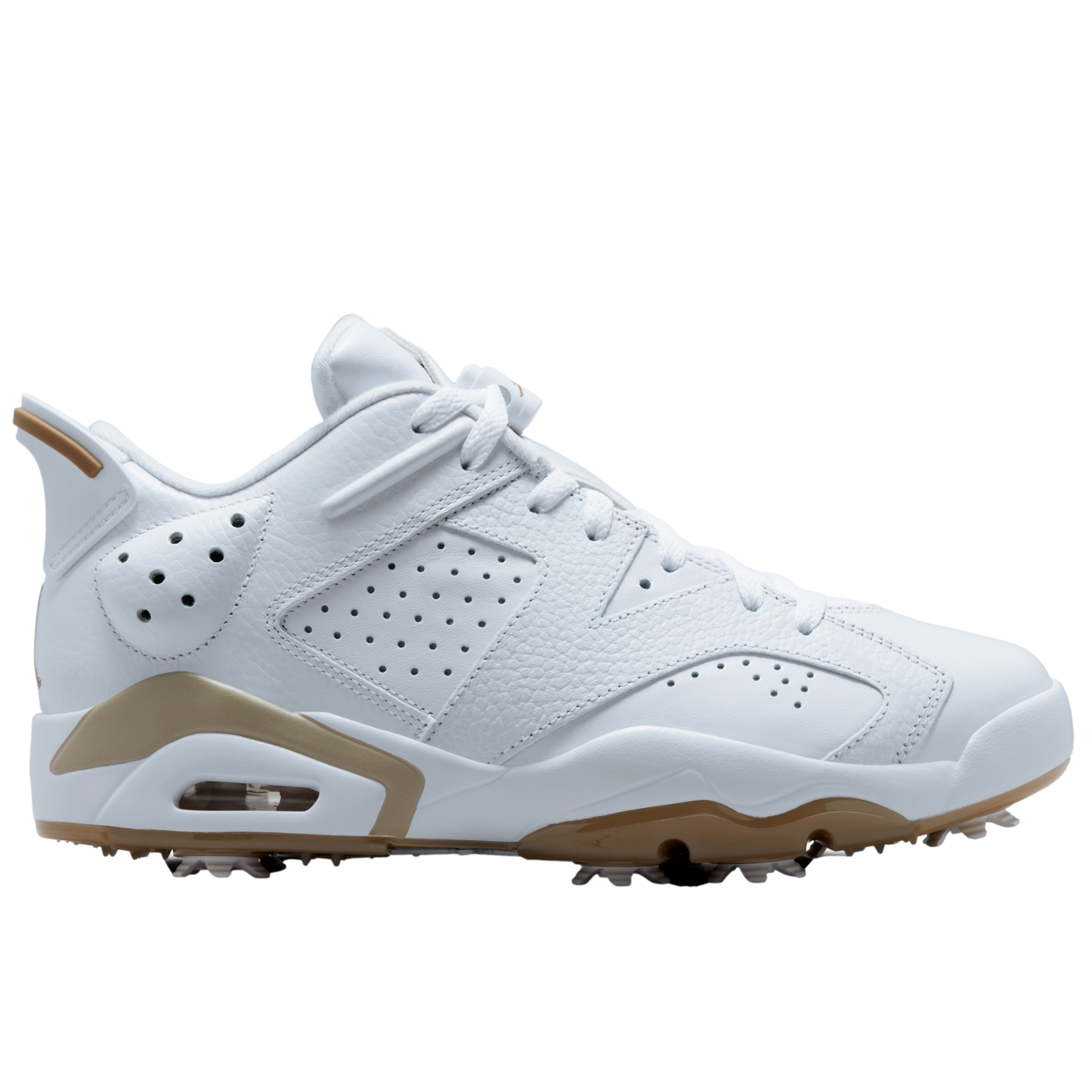 Air Jordan Retro 6 G Mens Golf Shoe, White/Khaki, 9 M Nike Spiked b