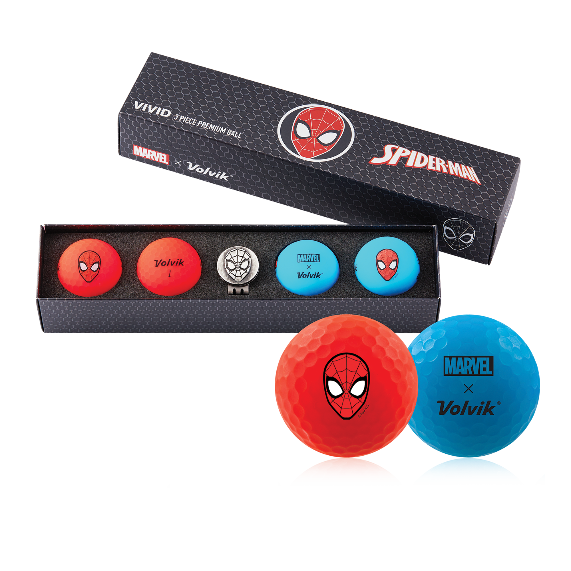 Marvel X Volvik Vivid Special Pack Golf Balls Spiderman Pga Tour Superstore