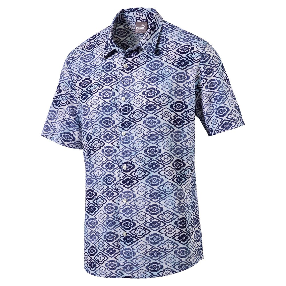 Puma Aloha Woven Button Down Polo | PGA 