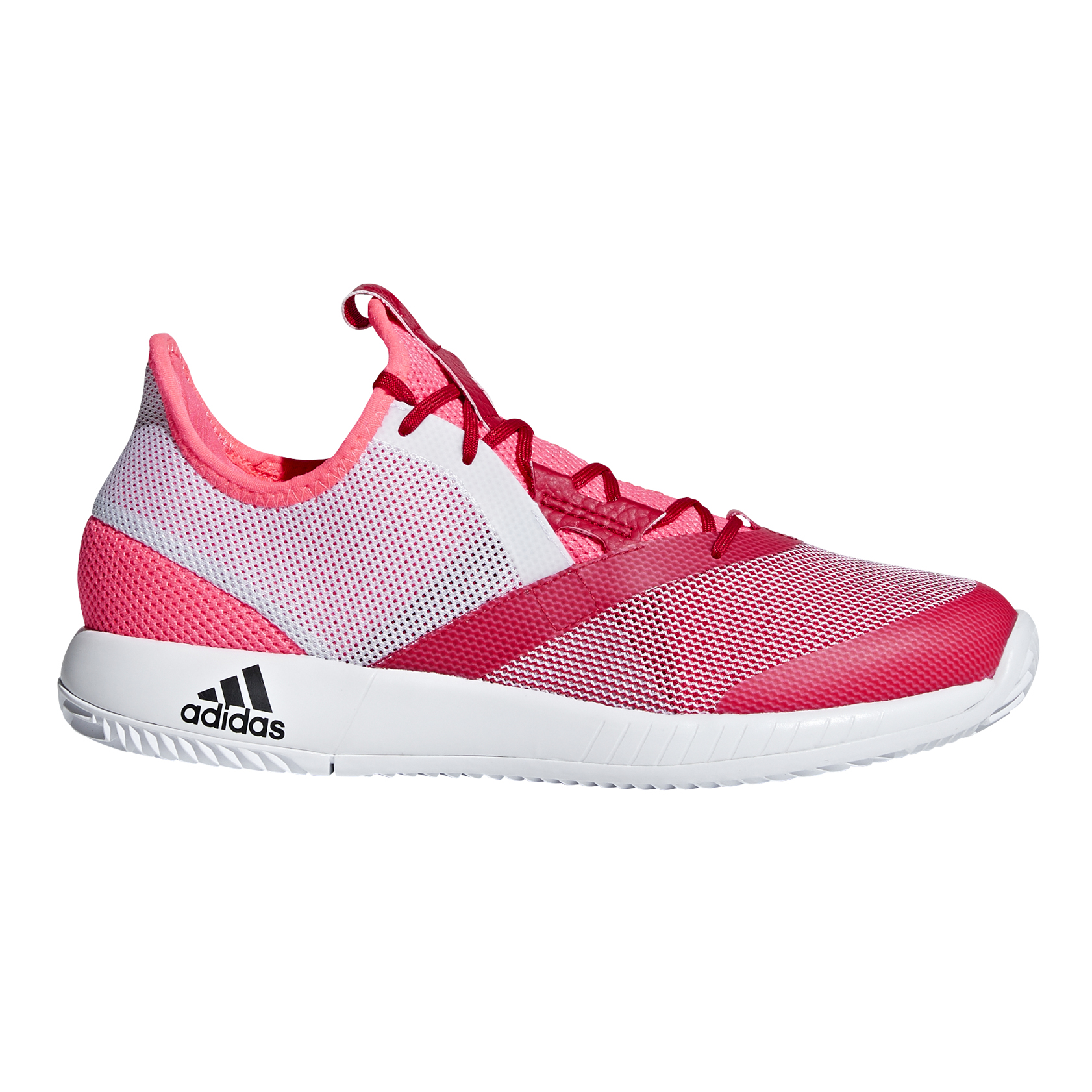 adidas adizero Defiant Bounce Tennis Shoe White/Pink | TOUR Superstore