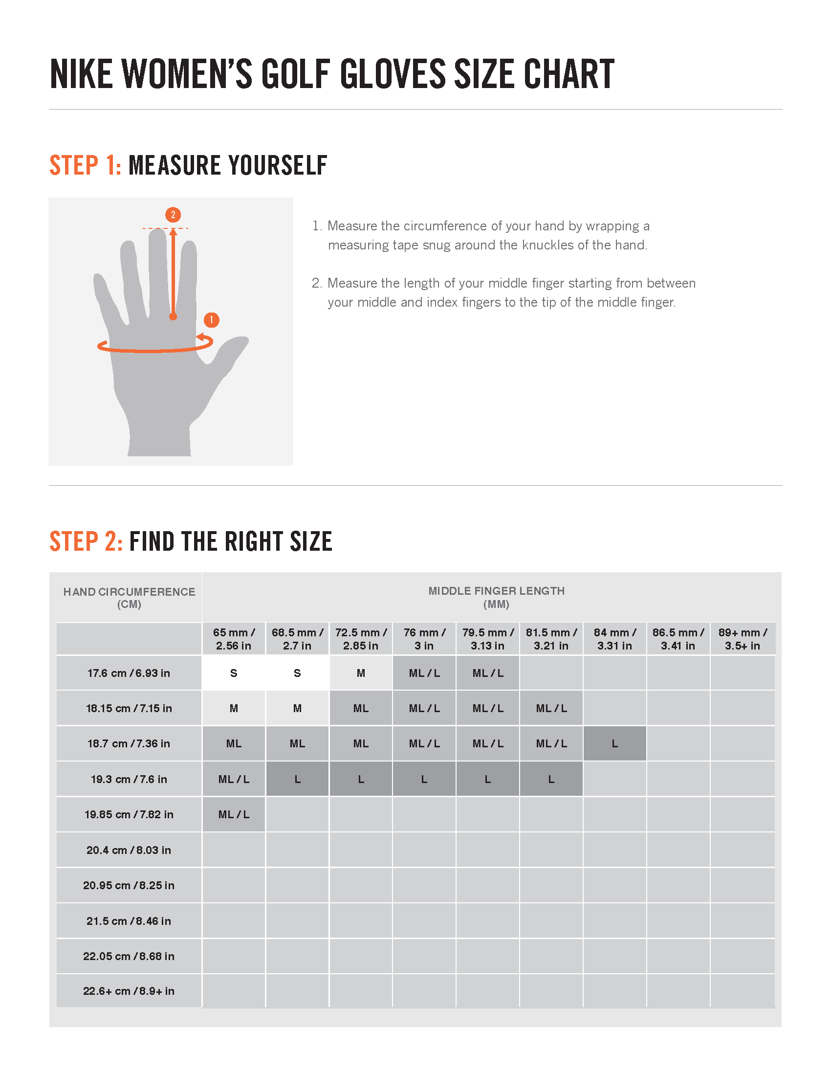 womens size chart