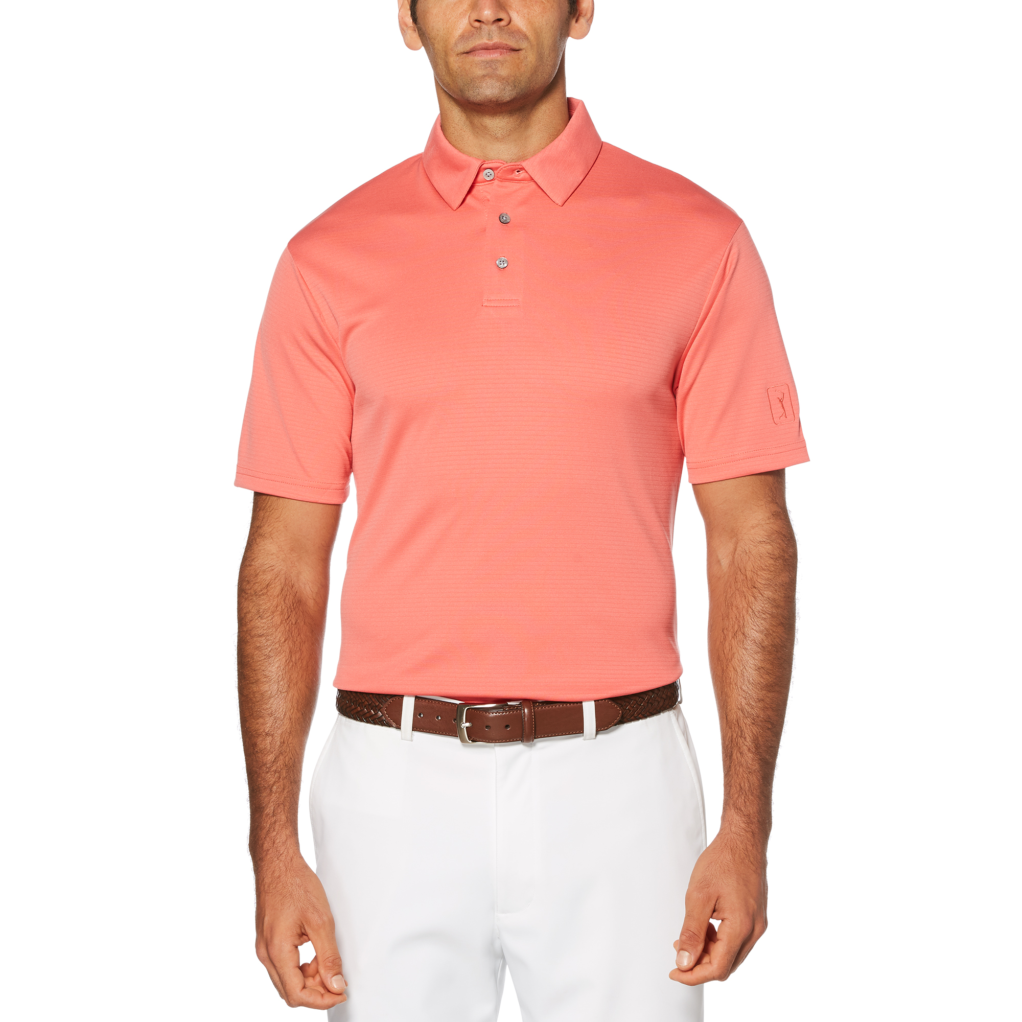 PGA TOUR Mens Sleeve Solid Pocketed Polo Short