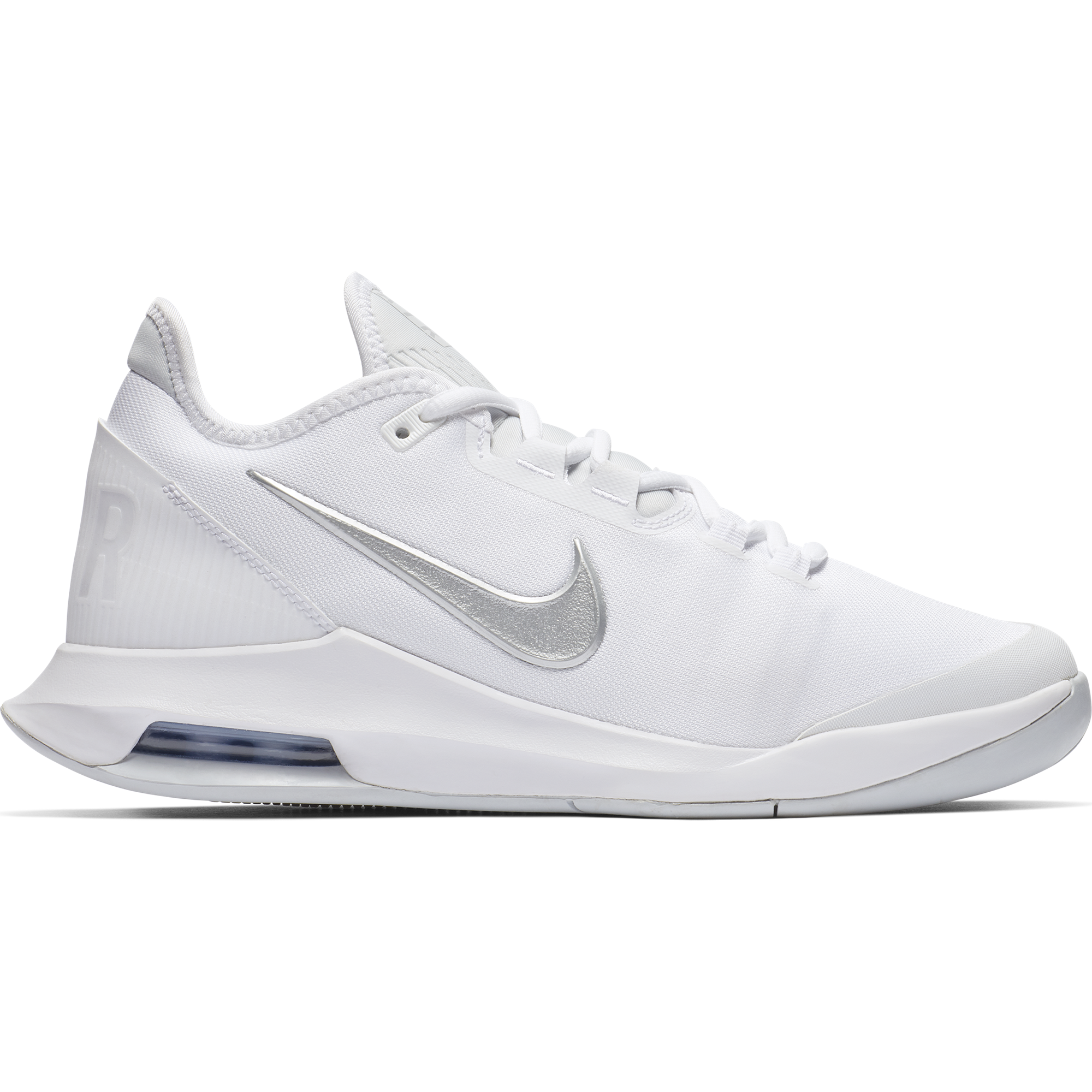 nike women's air max wildcard tennis shoes white and metallic silver