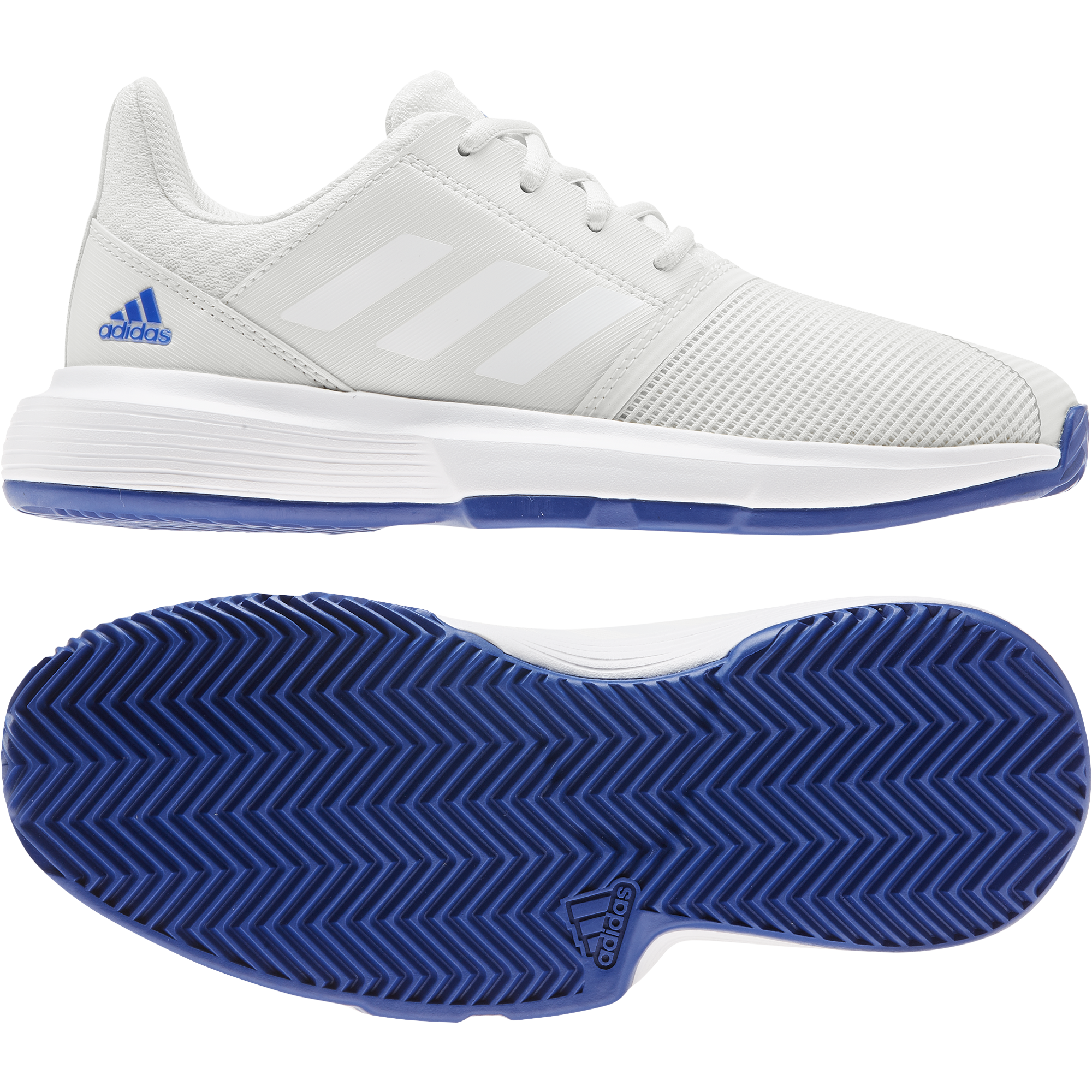 Adidas ADIWEAR™ 6 CourtJam XJ Junior's Tennis Shoe - Off White/Royal Blue |  PGA TOUR Superstore