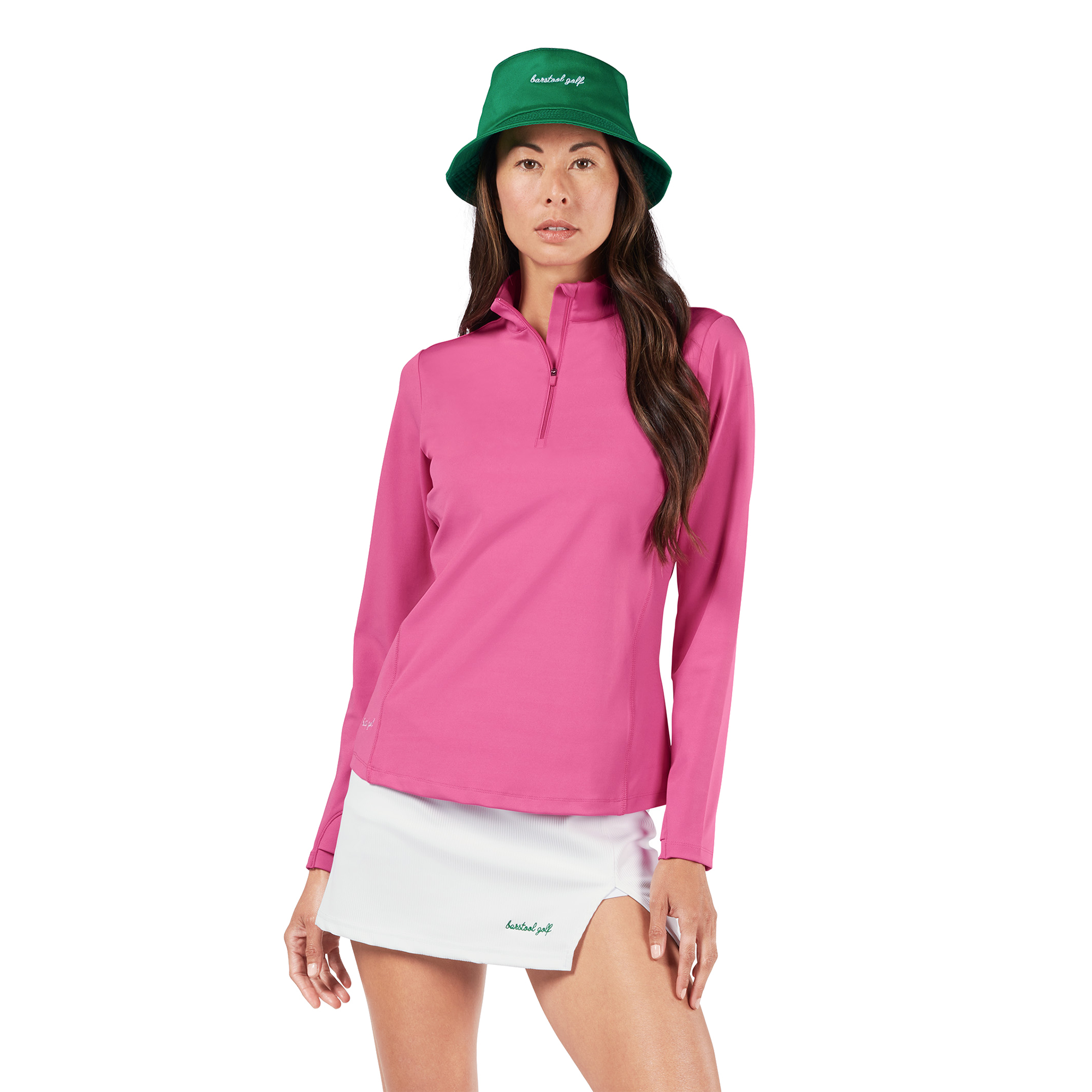 Barstool Sports Solid Long Sleeve Quarter Zip Sleeveless Polo
