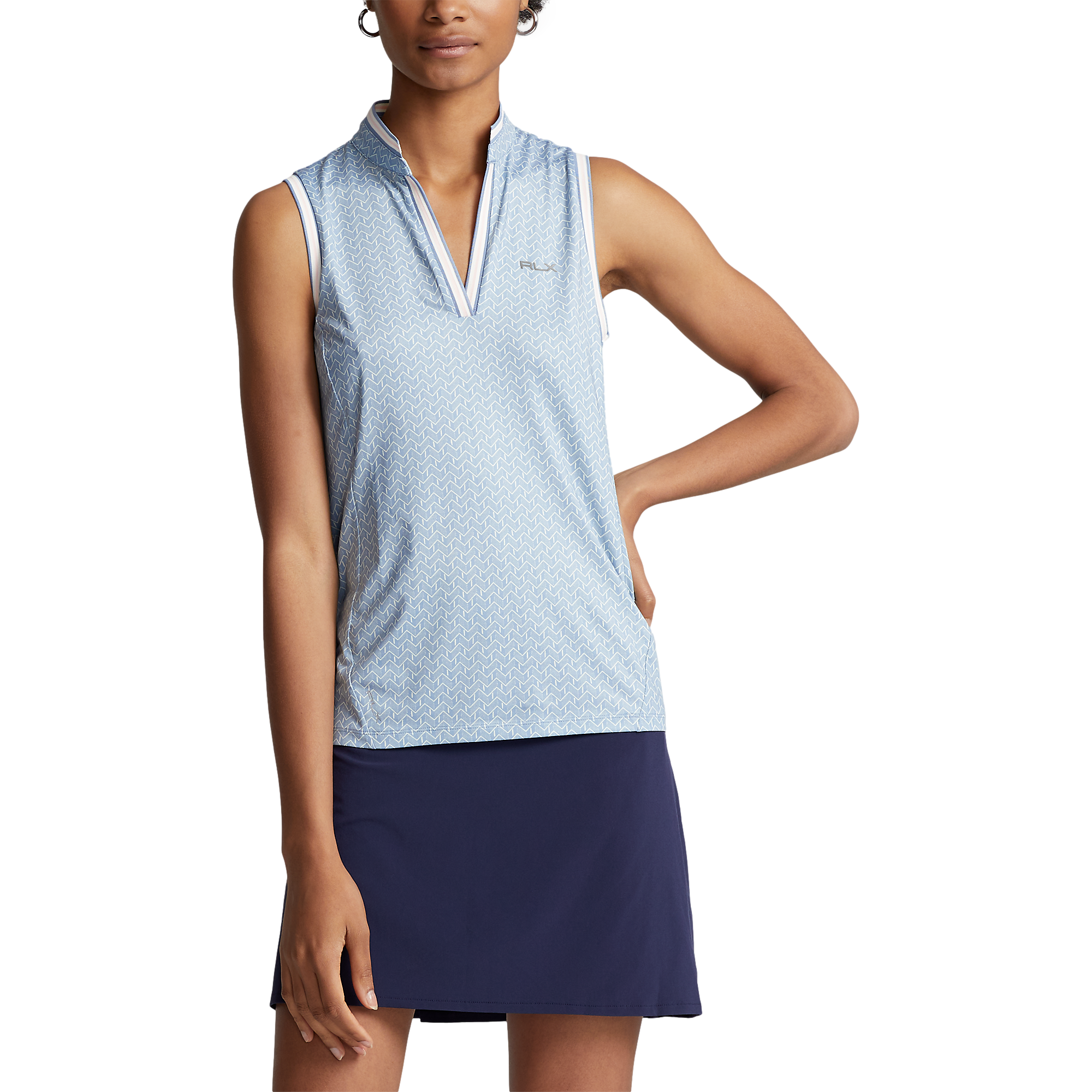 Tailored Fit Sleeveless Piqué Popover Polo Shirt