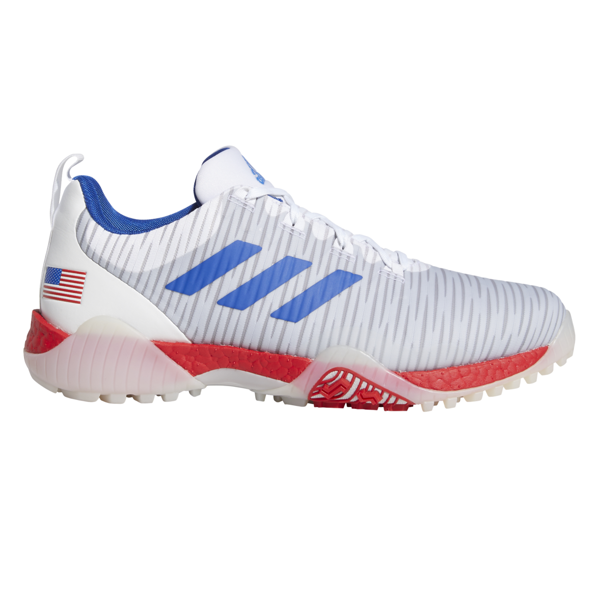 red white and blue men's adidas shoes