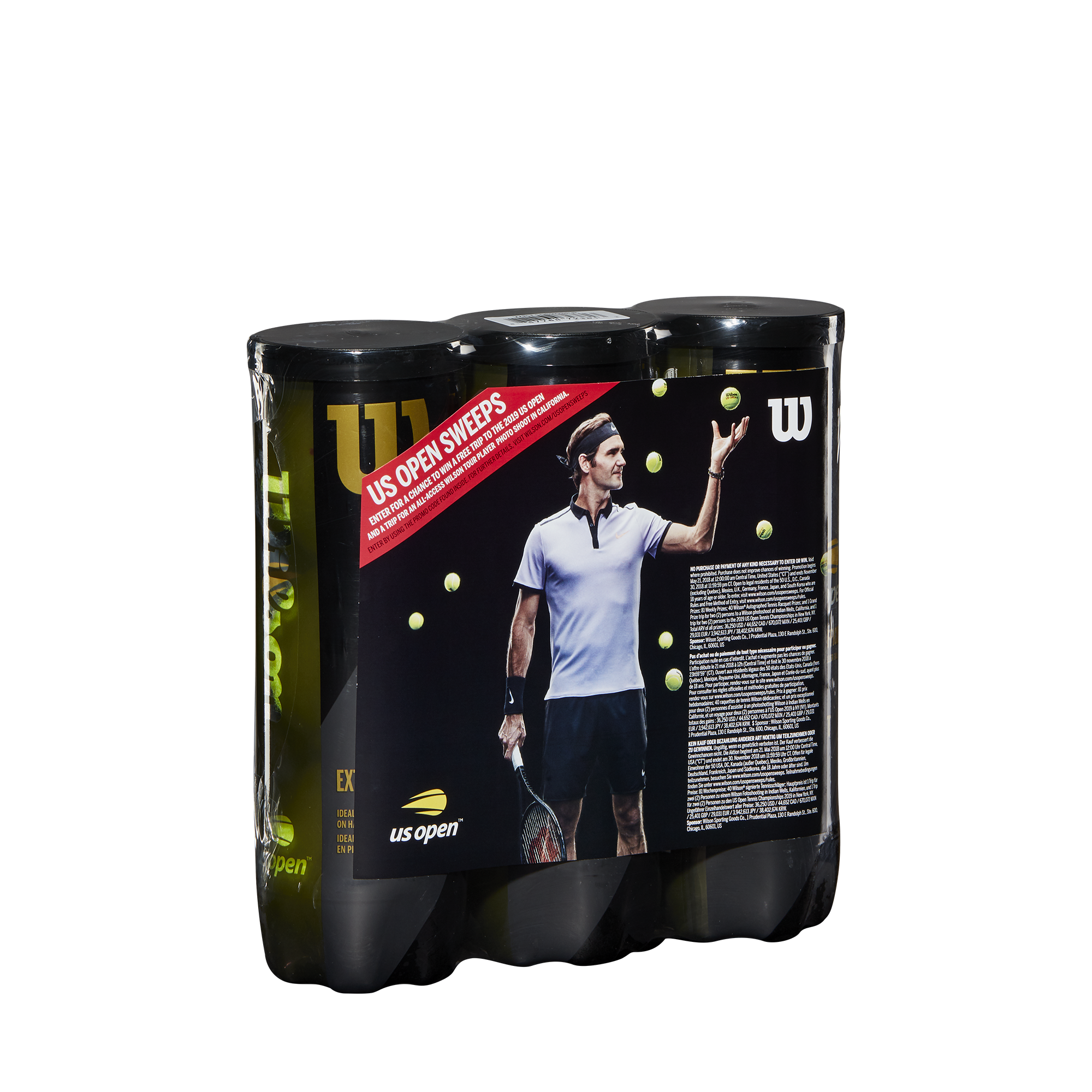 Wilson US Open 40th Anniversary Promo Tennis Balls 3 Pk ...