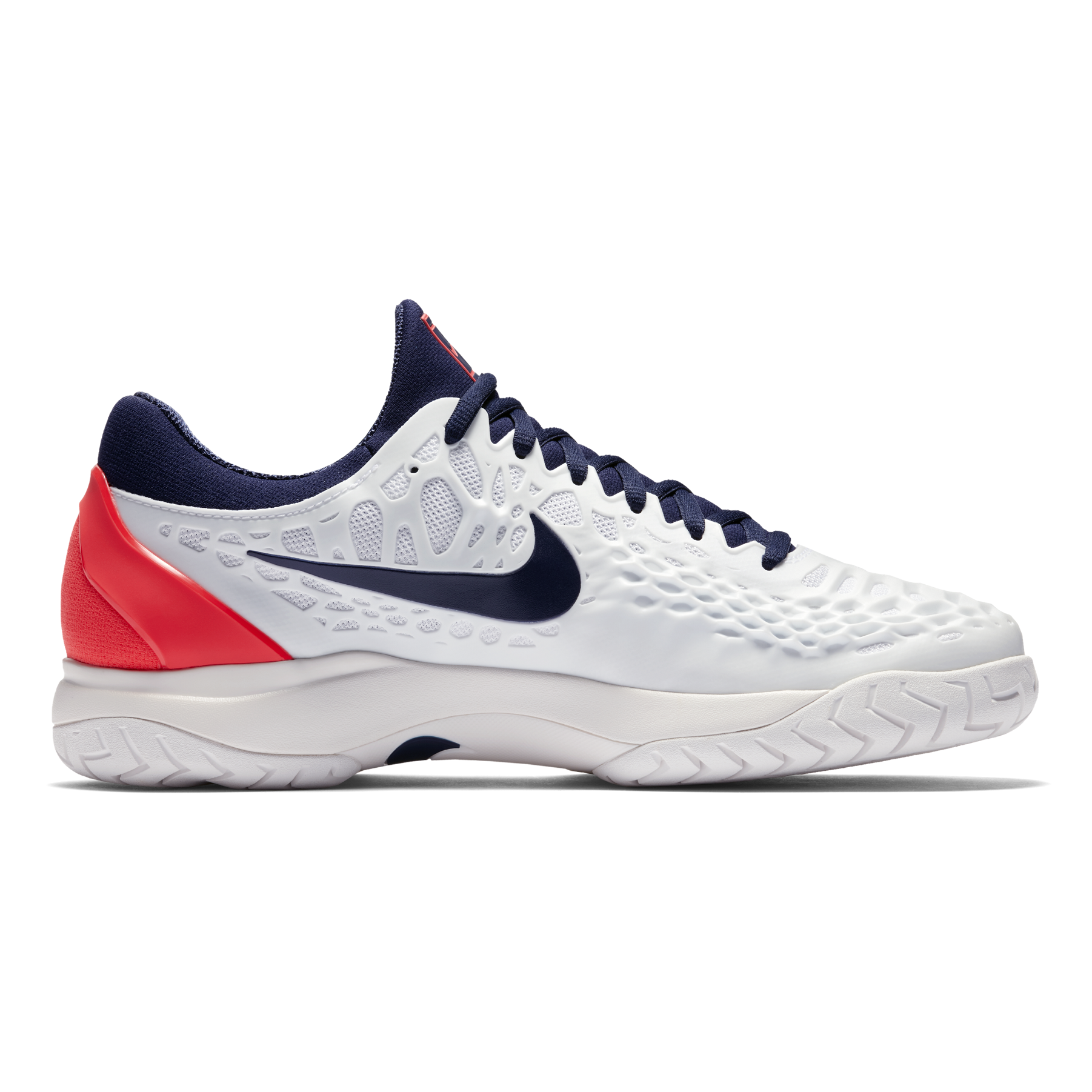 navy and orange tennis shoes