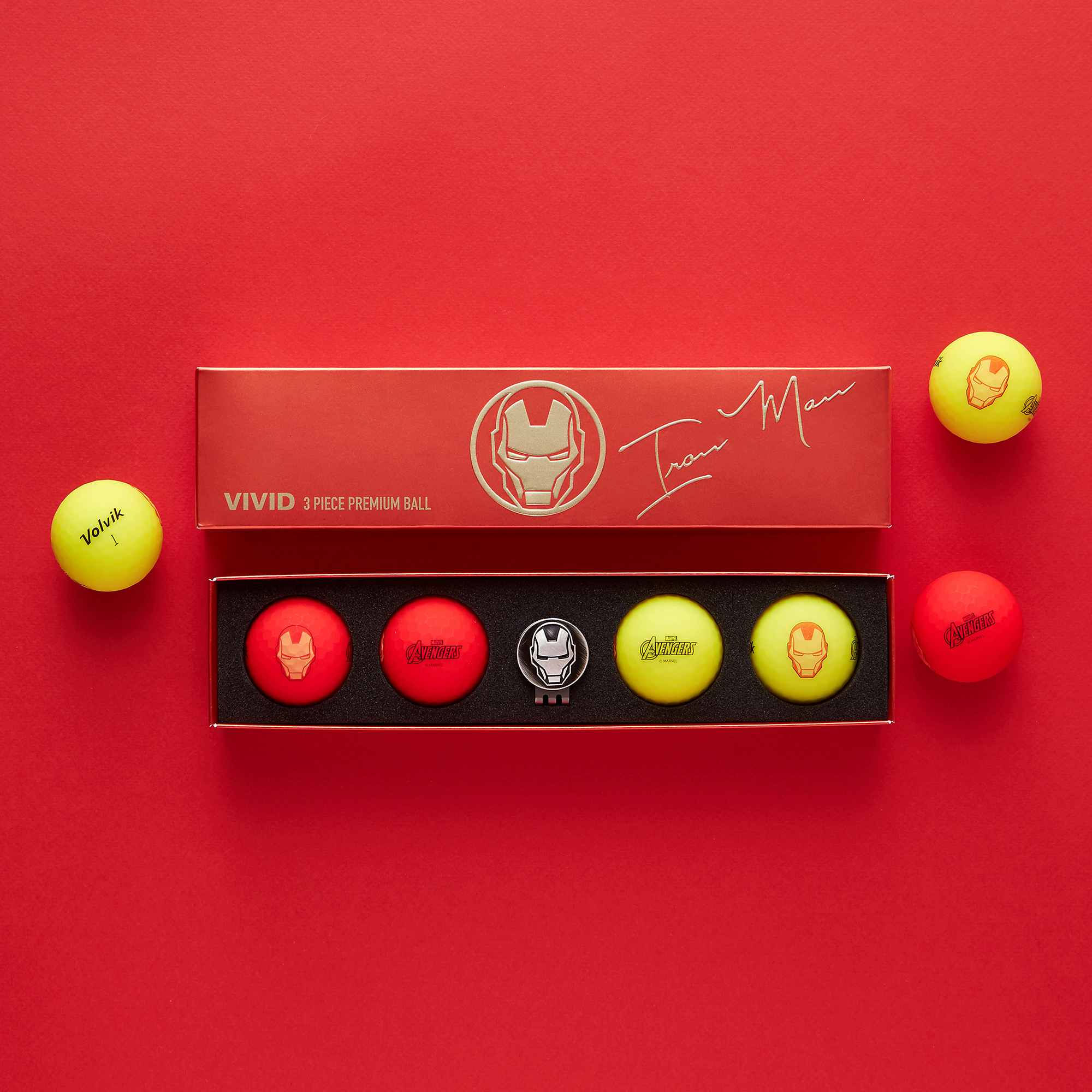 Marvel X Volvik Vivid Special Pack Golf Balls Ironman Pga Tour Superstore