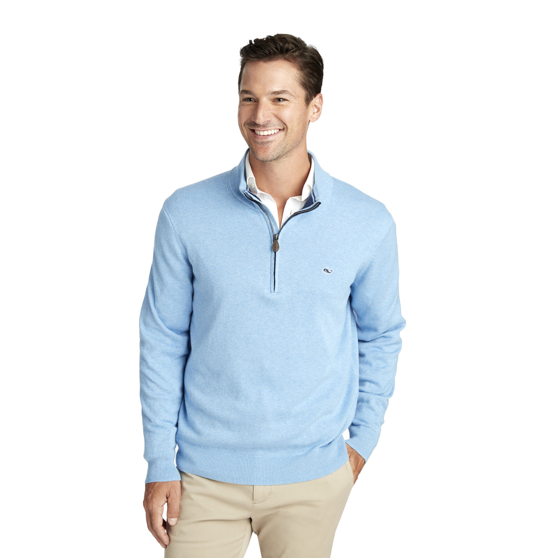 Vineyard Vines Palm Beach Cotton-Cashmere 1/4-Zip Sweater | PGA 