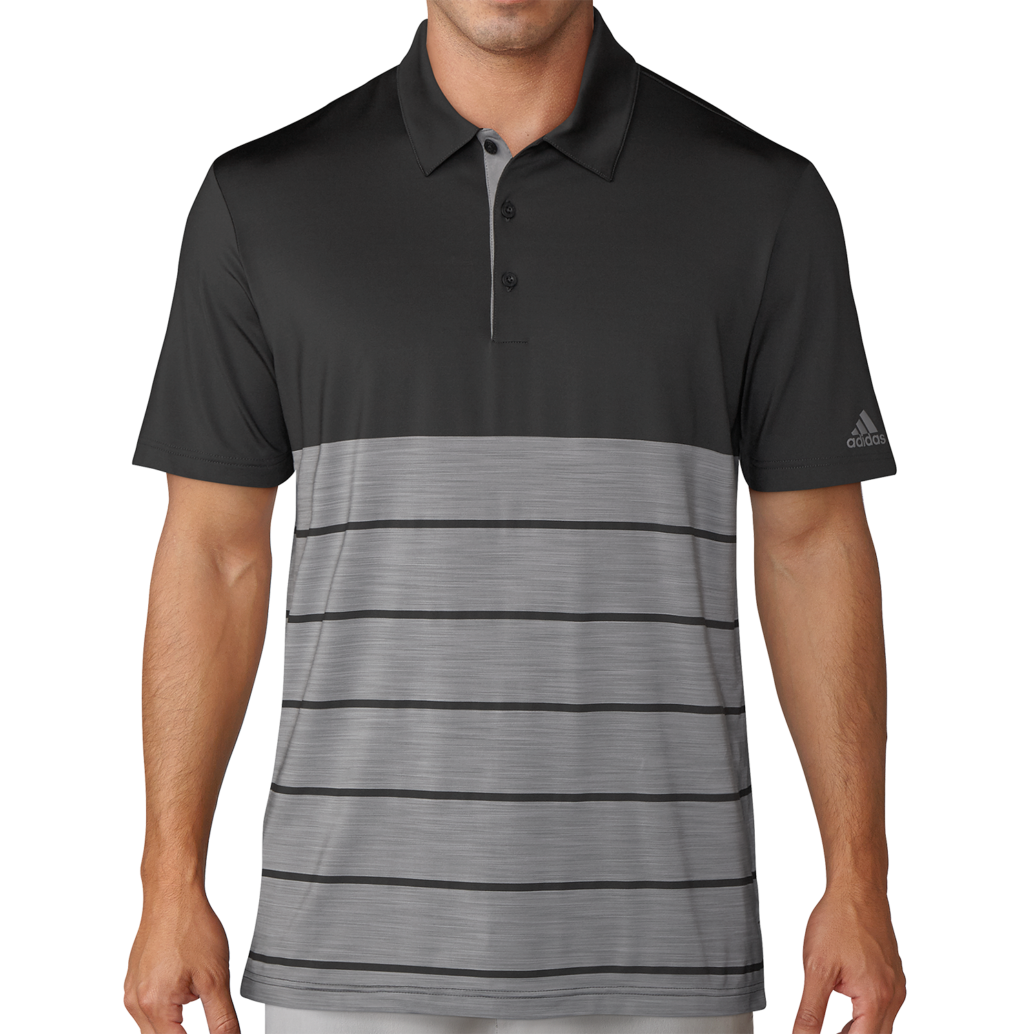 adidas men's drive heather block golf polo